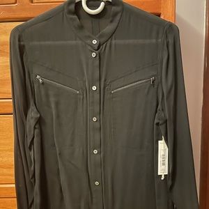 NWT j brand sheer black blouse size small